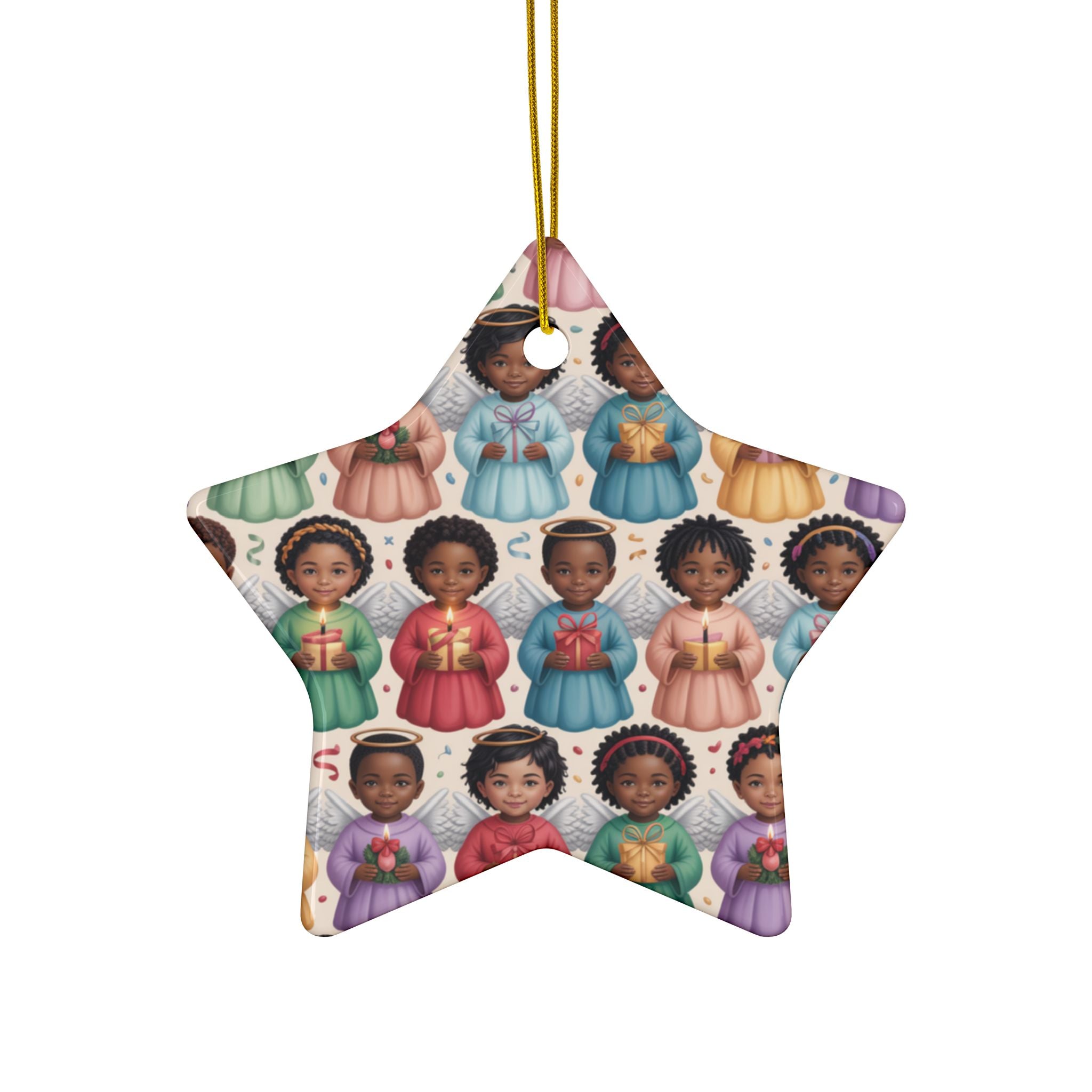 Black Angels - Ceramic Ornament  (Heavenly) - Double-Sided