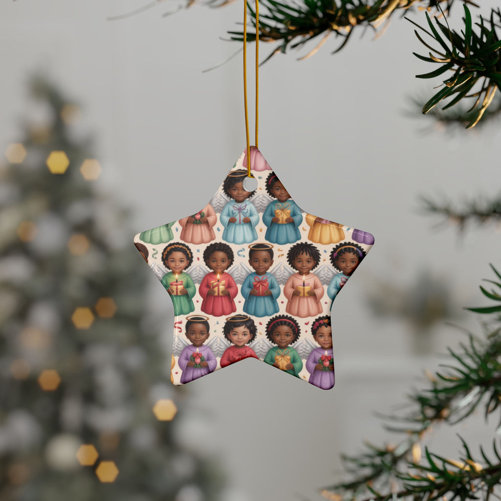 Black Angels - Ceramic Ornament  (Heavenly) - Double-Sided