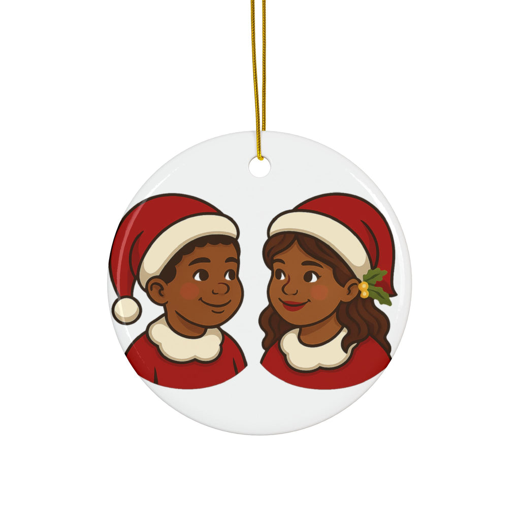 Mini Santas - Ceramic Ornament l Double Sided