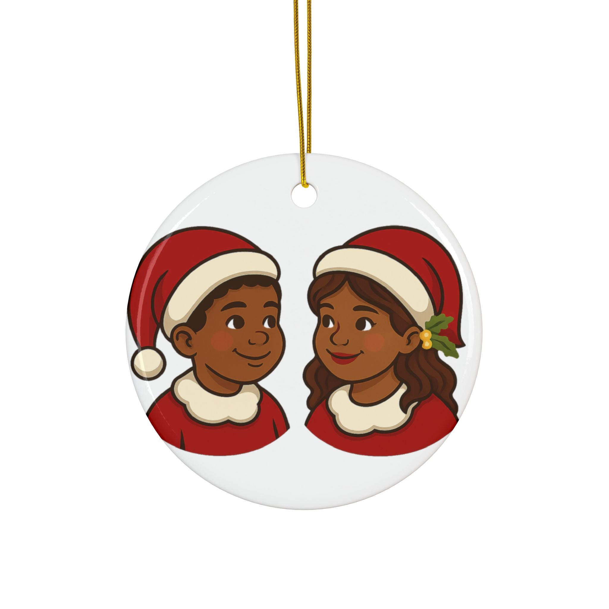 Mini Santas - Ceramic Ornament l Double Sided