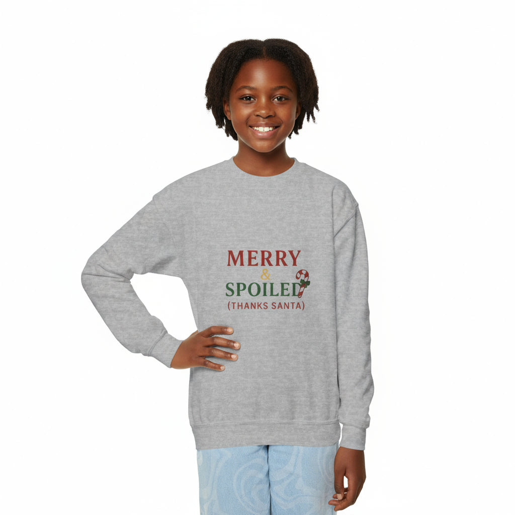 Merry & Spoiled (Thanks Santa)- Youth Sweatshirt