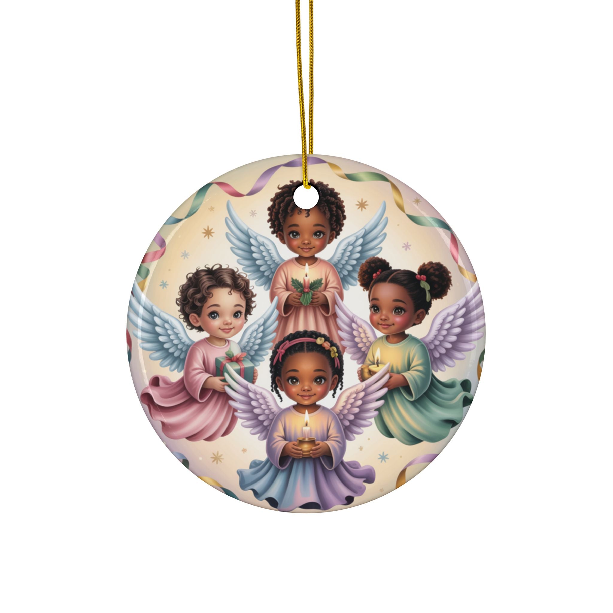 Black Angels - Ceramic Ornament (Whimsical)l Double Sided