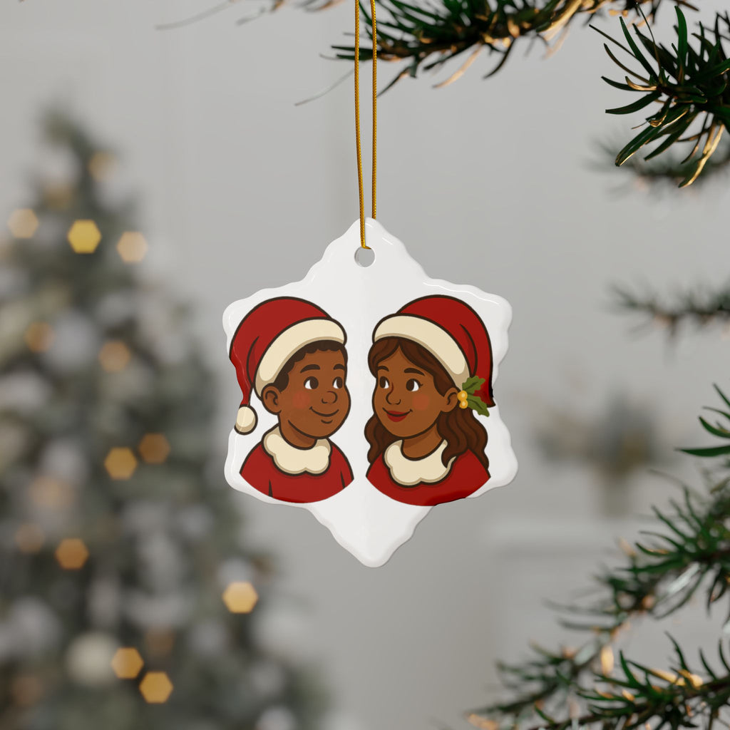 Mini Santas - Ceramic Ornament l Double Sided
