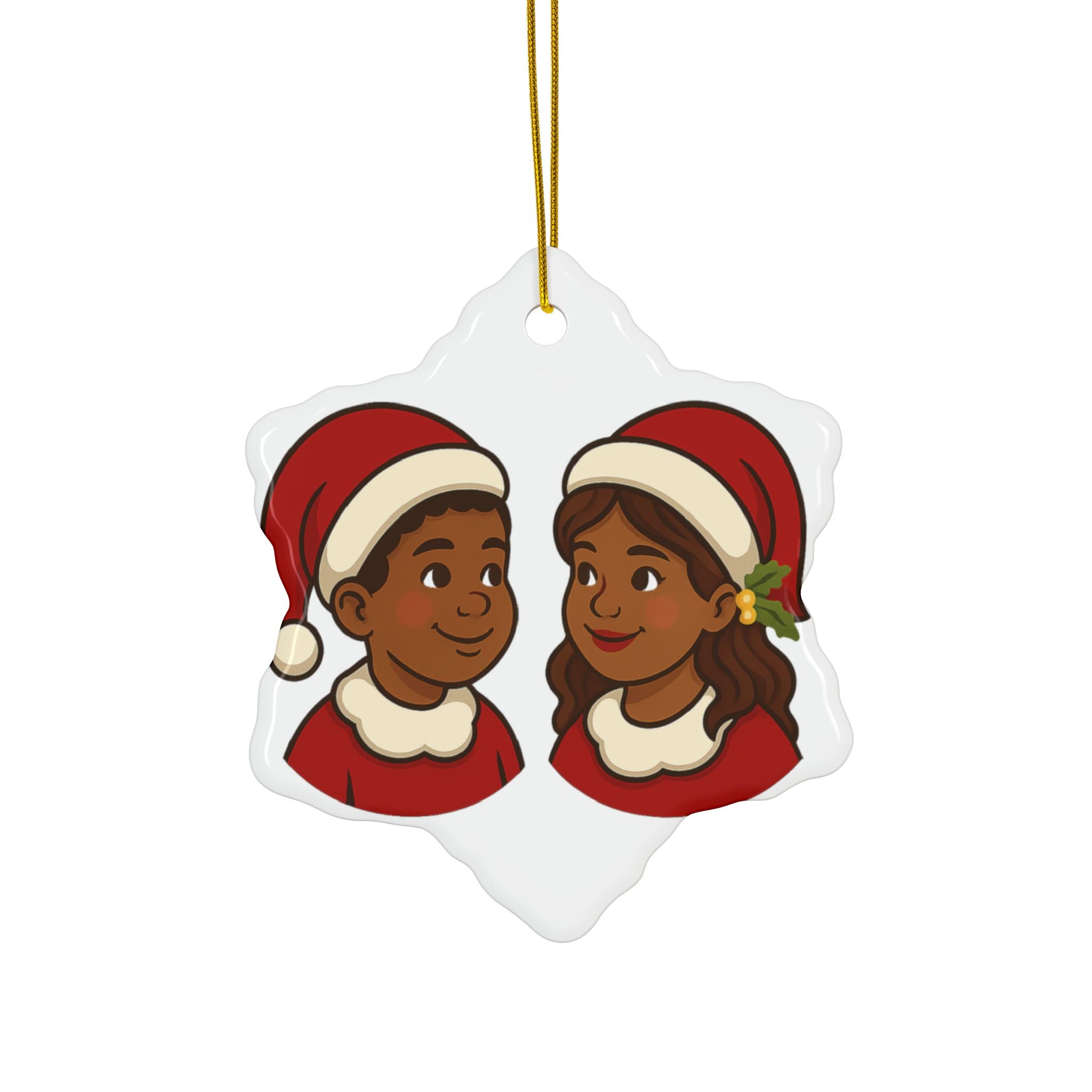 Mini Santas - Ceramic Ornament l Double Sided