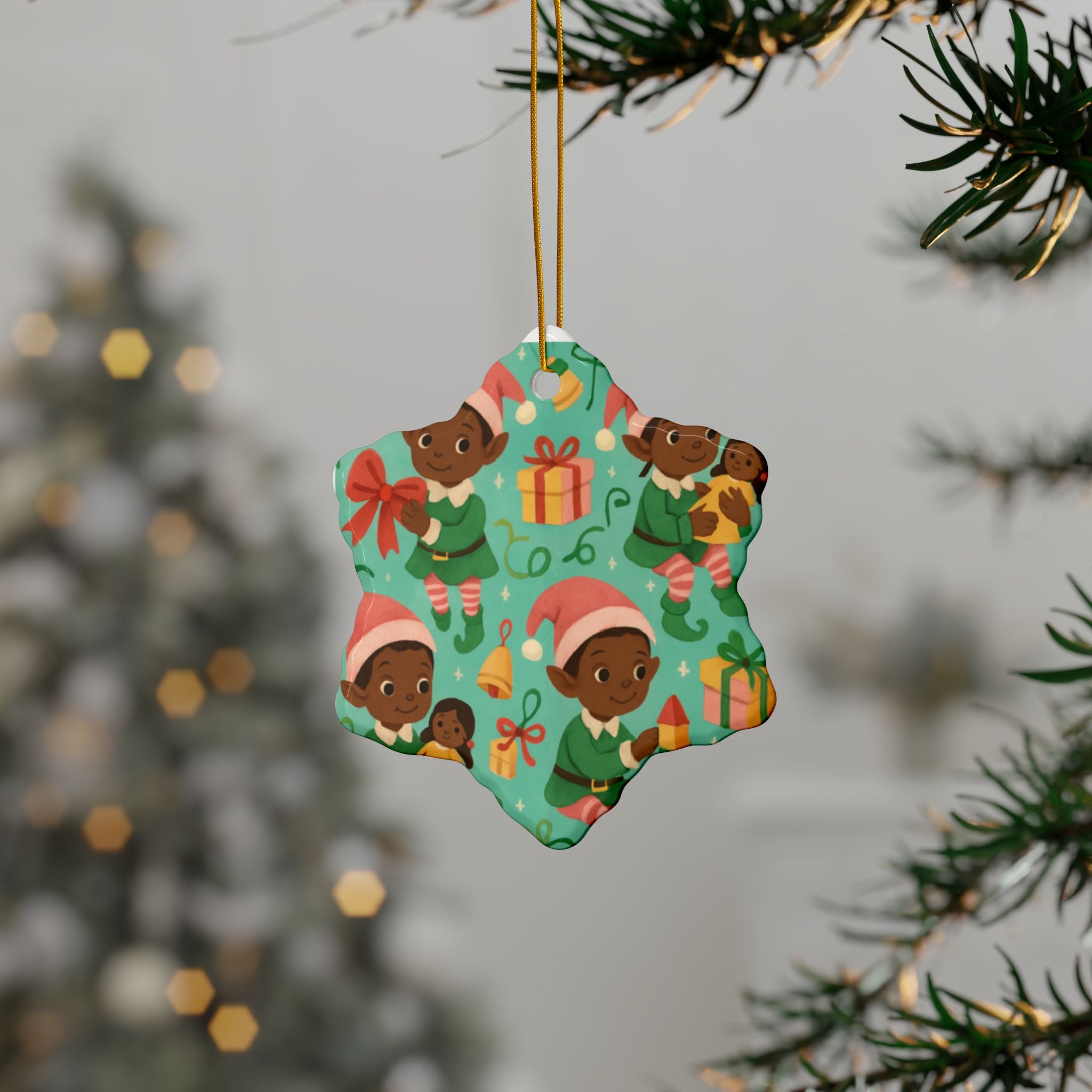 Black Elf Girls - Ceramic Ornament l Double Sided