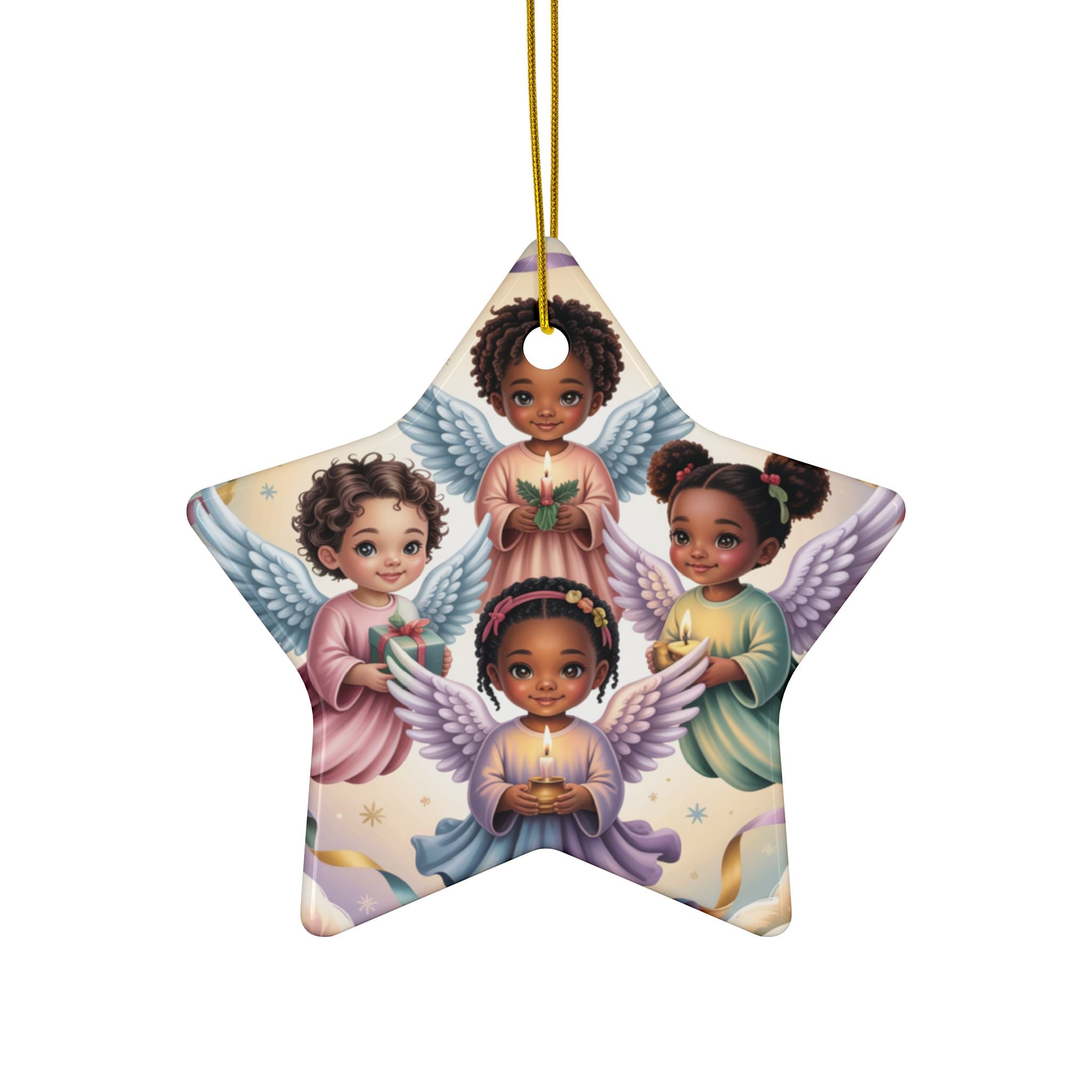 Black Angels - Ceramic Ornament (Whimsical)l Double Sided