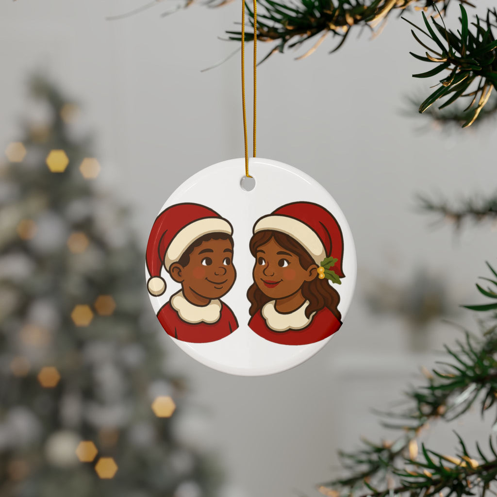 Mini Santas - Ceramic Ornament l Double Sided