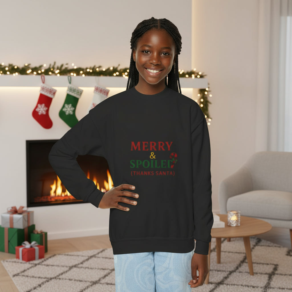 Merry & Spoiled (Thanks Santa)- Youth Sweatshirt