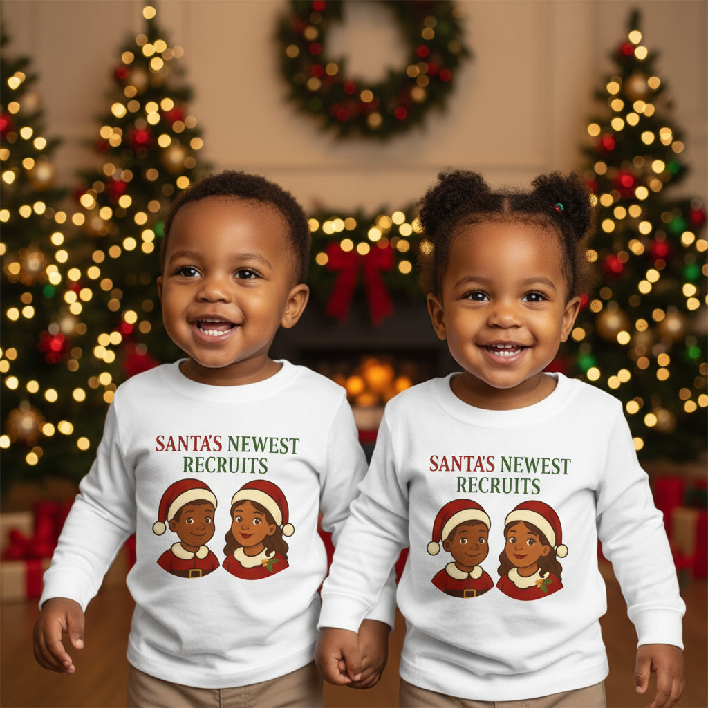 Mini Claus Toddler Long Sleeve Tee - Twin Christmas Shirt