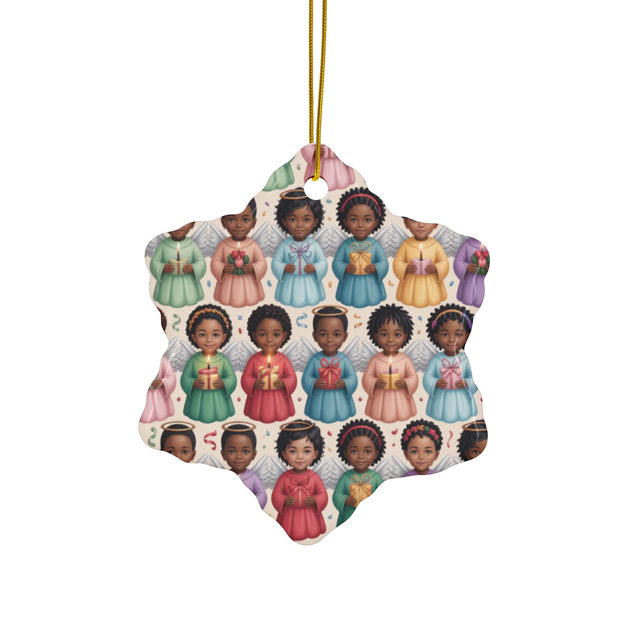 Black Angels - Ceramic Ornament  (Heavenly) - Double-Sided