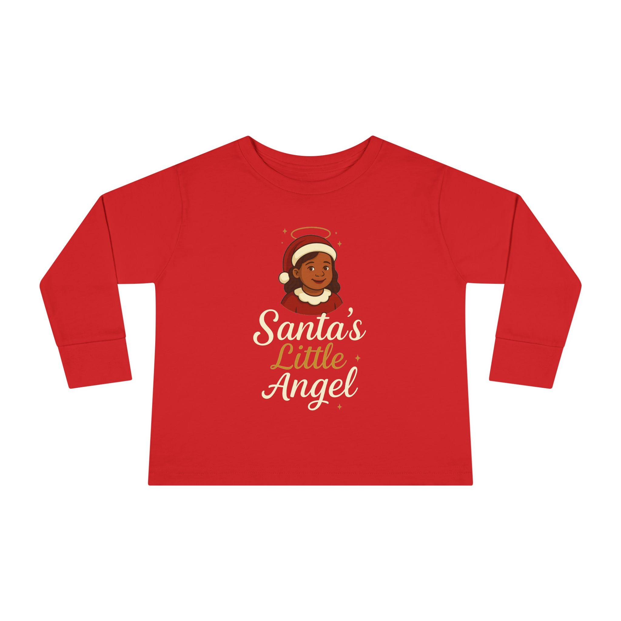 Santa's Little Angel Toddler Long Sleeve Tee - Christmas Shirt