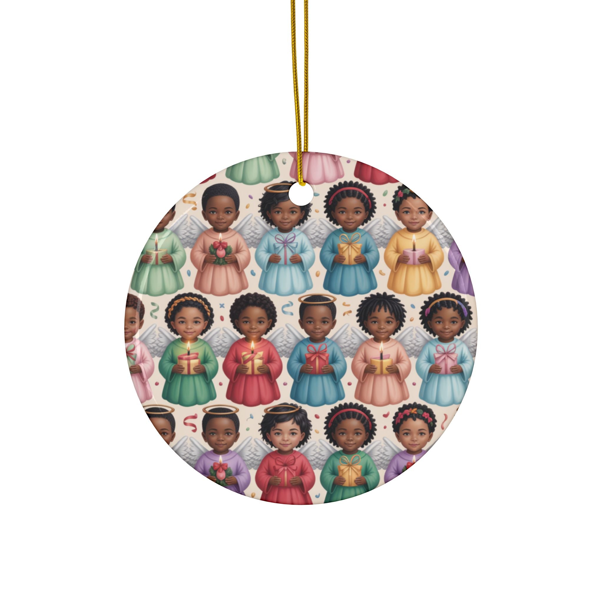 Black Angels - Ceramic Ornament  (Heavenly) - Double-Sided