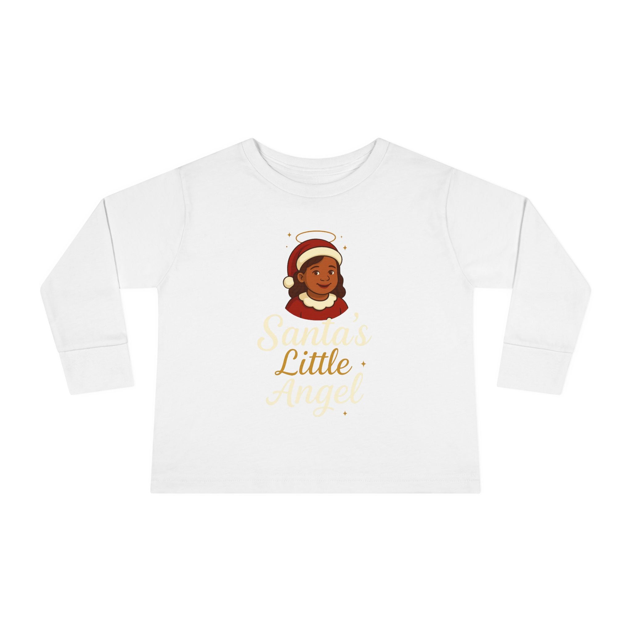 Santa's Little Angel Toddler Long Sleeve Tee - Christmas Shirt