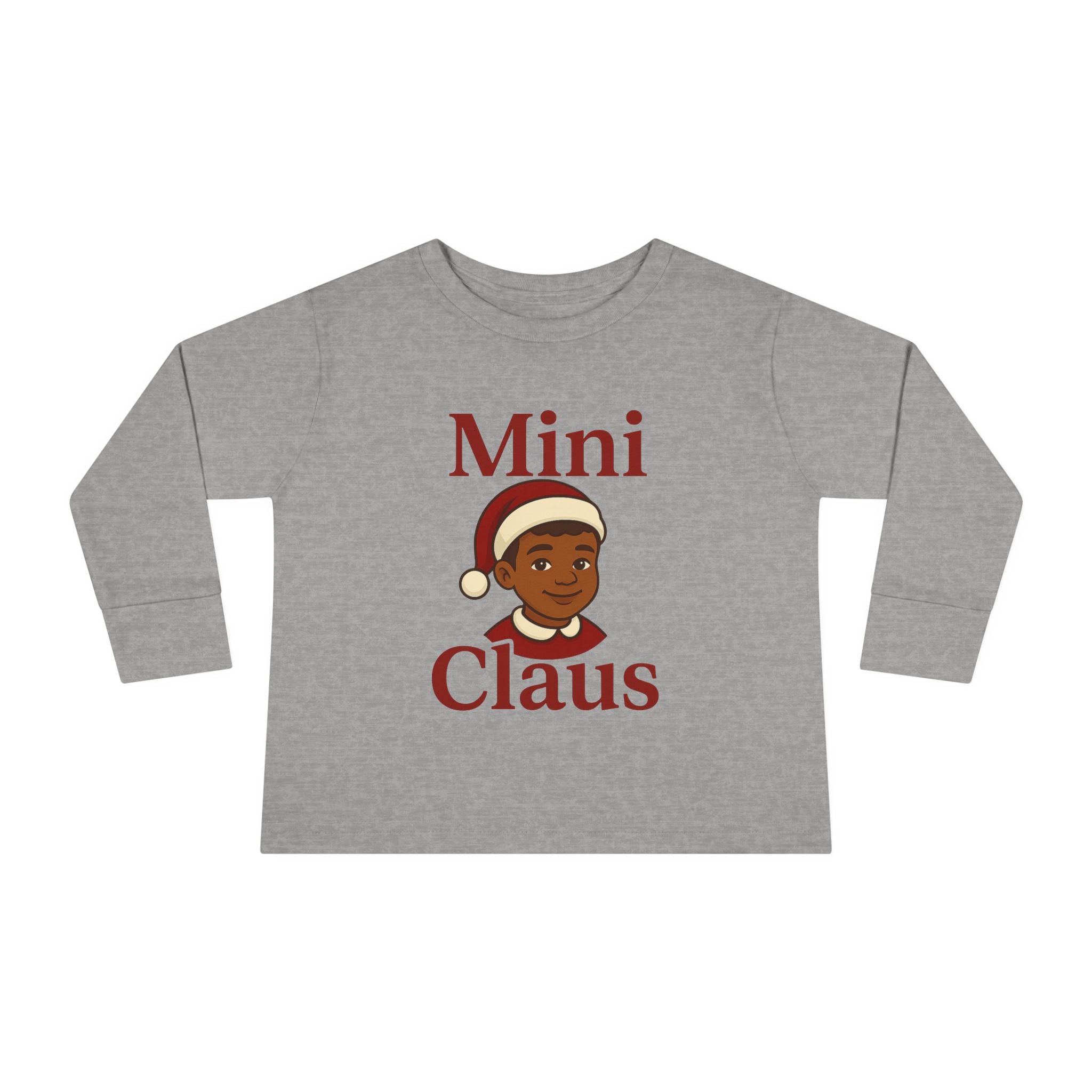 Mini Claus Toddler Long Sleeve Tee - Christmas Shirt for Kids
