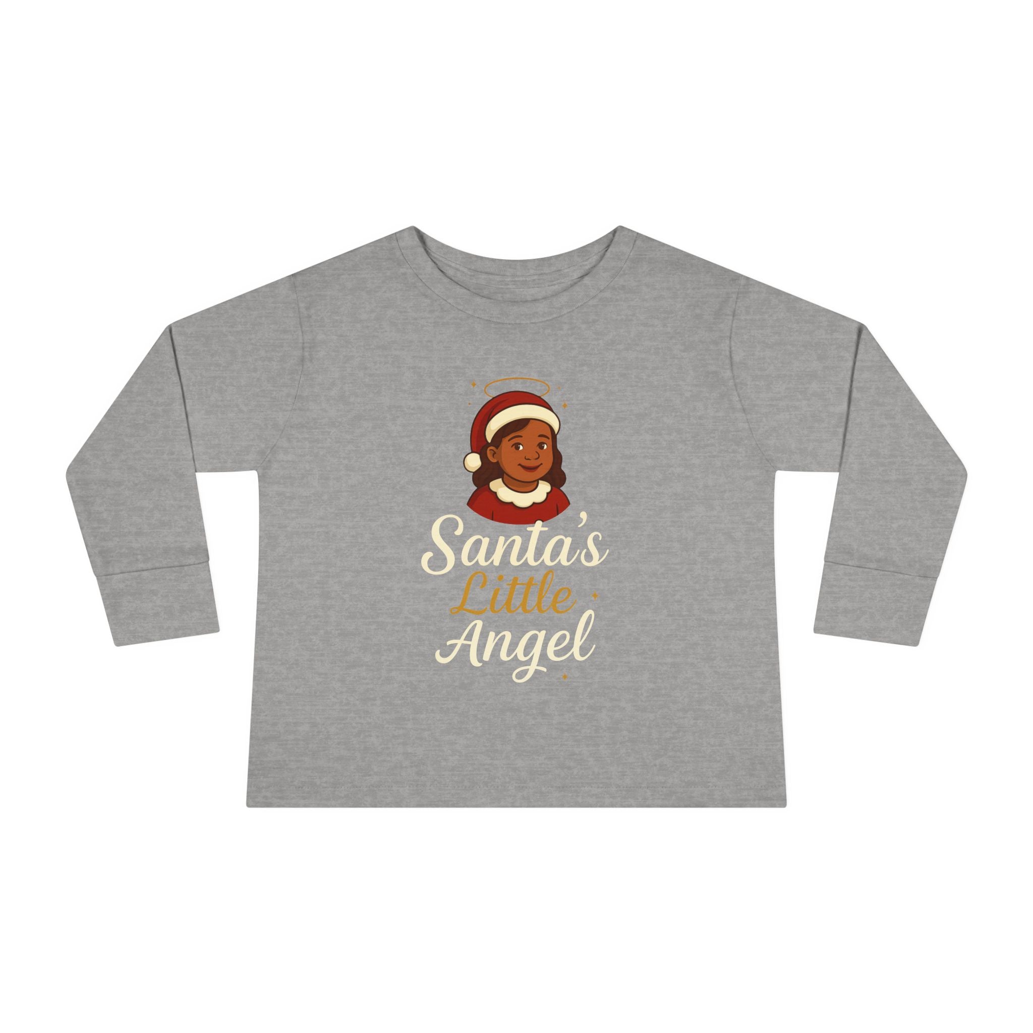 Santa's Little Angel Toddler Long Sleeve Tee - Christmas Shirt