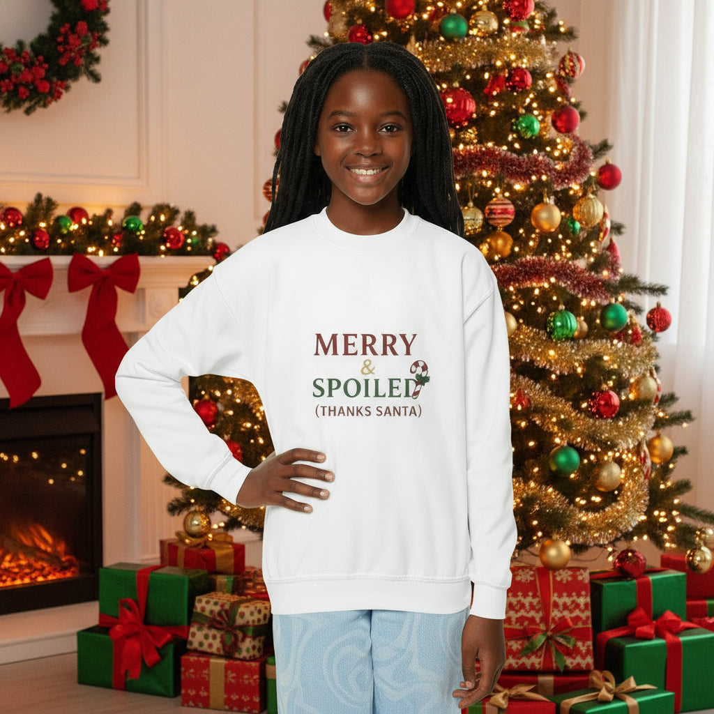 Merry & Spoiled (Thanks Santa)- Youth Sweatshirt