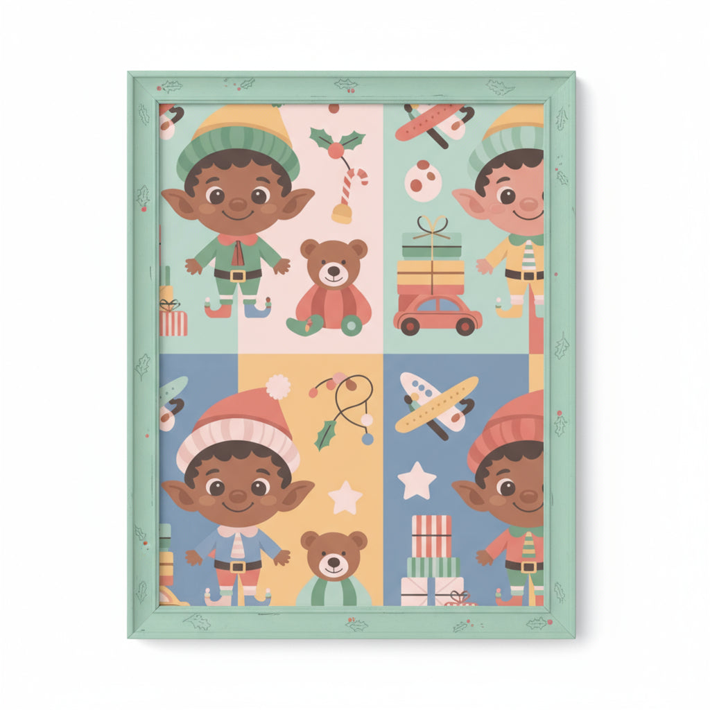 Black Elf Boys Matte Vertical Poster - Holiday Home Decor