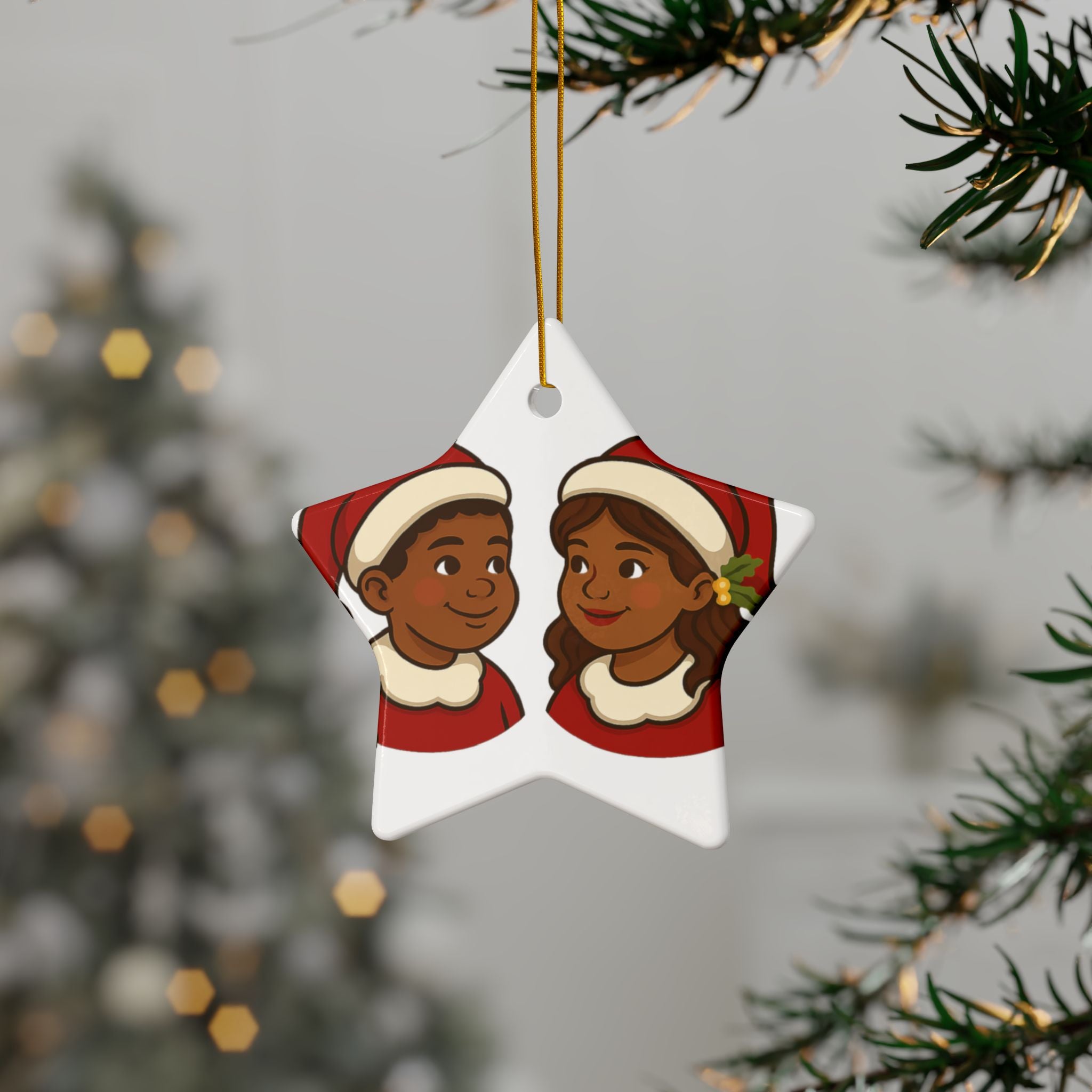 Mini Santas - Ceramic Ornament l Double Sided