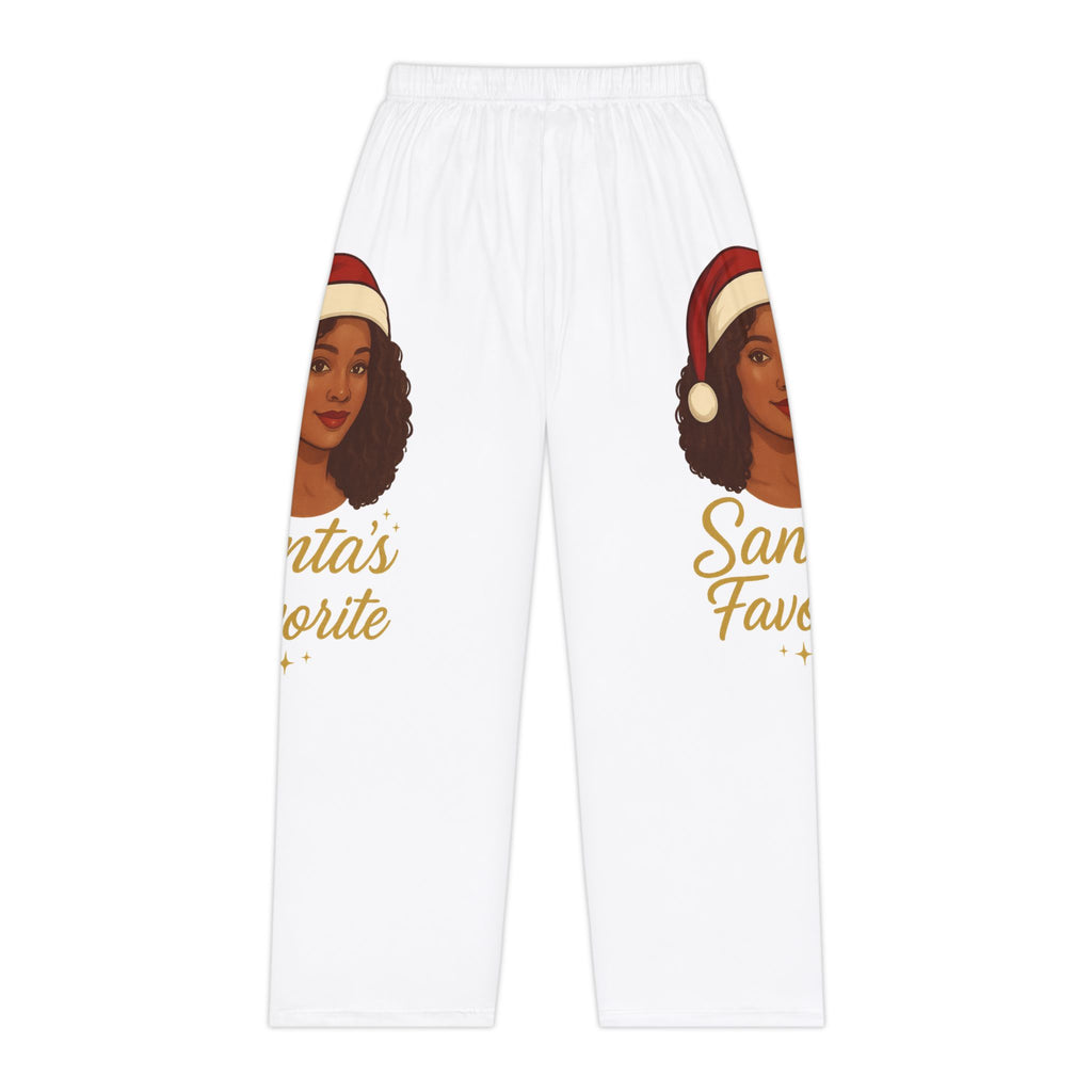 Santa's Favorite Women's Pajama Pants — Holiday Sleepwear with Festive Afro Holiday Girl Print