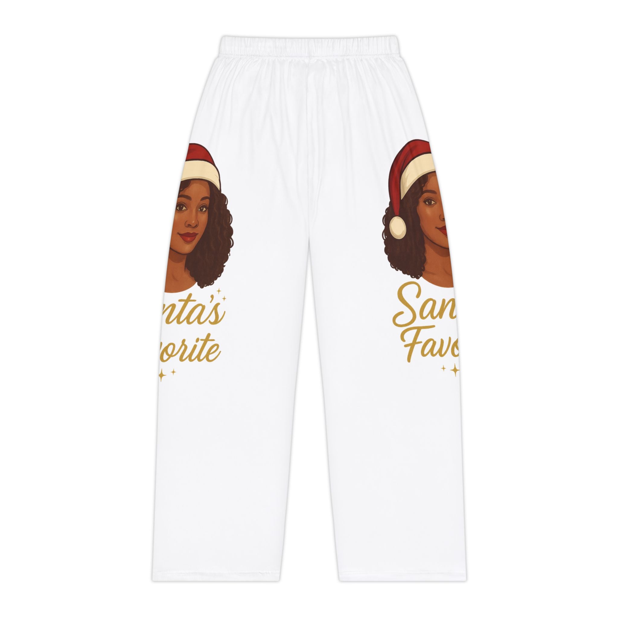 Santa's Favorite Women's Pajama Pants — Holiday Sleepwear with Festive Afro Holiday Girl Print