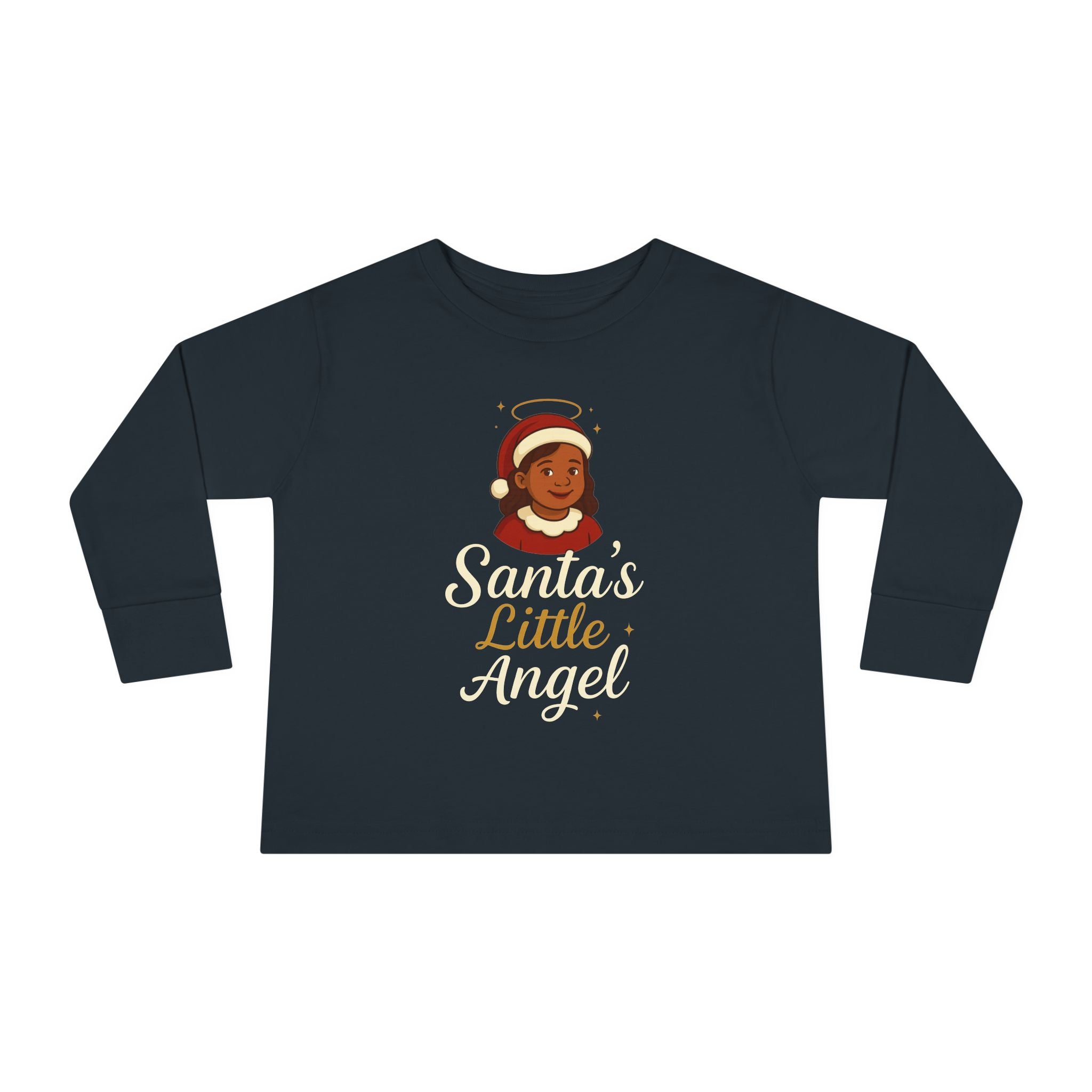 Santa's Little Angel Toddler Long Sleeve Tee - Christmas Shirt