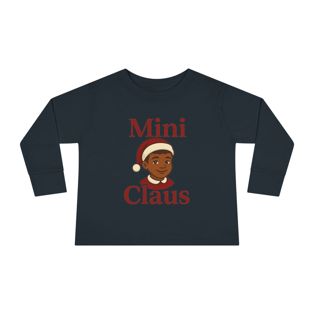 Mini Claus Toddler Long Sleeve Tee - Christmas Shirt for Kids