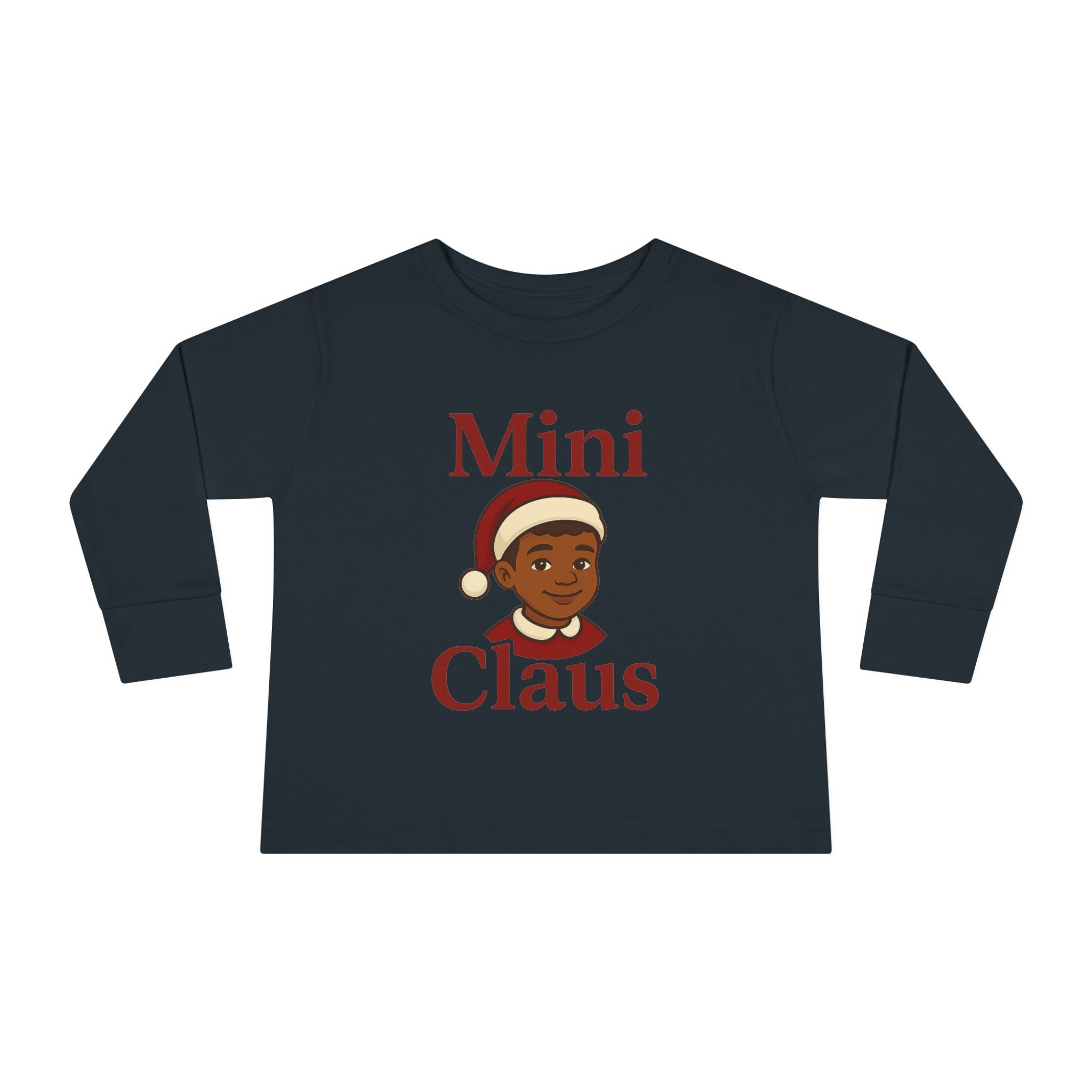 Mini Claus Toddler Long Sleeve Tee - Christmas Shirt for Kids