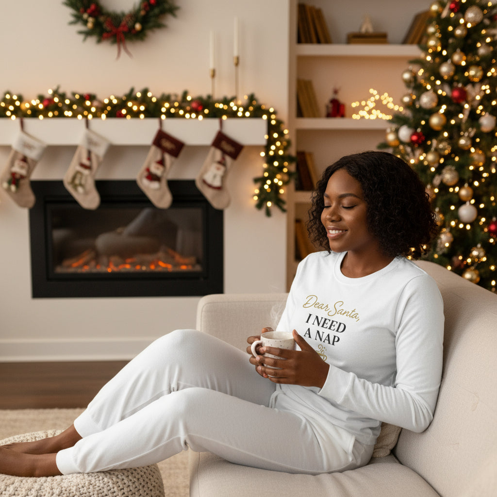 Women's Long Sleeve Tee - Dear Santa, I Need a Nap