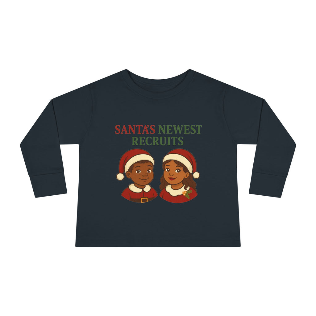 Mini Claus Toddler Long Sleeve Tee - Twin Christmas Shirt