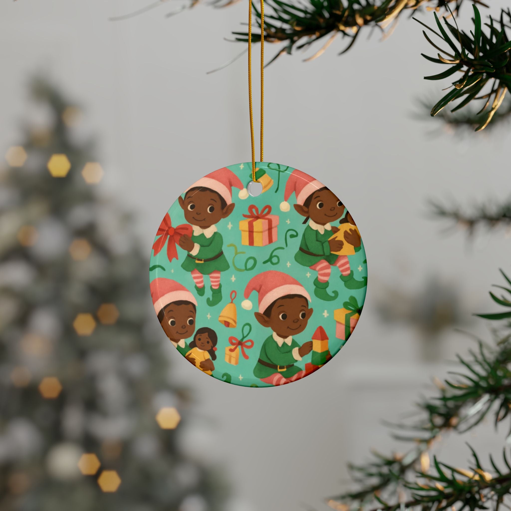 Black Elf Girls - Ceramic Ornament l Double Sided