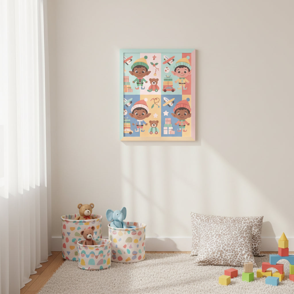 Black Elf Boys Matte Vertical Poster - Holiday Home Decor