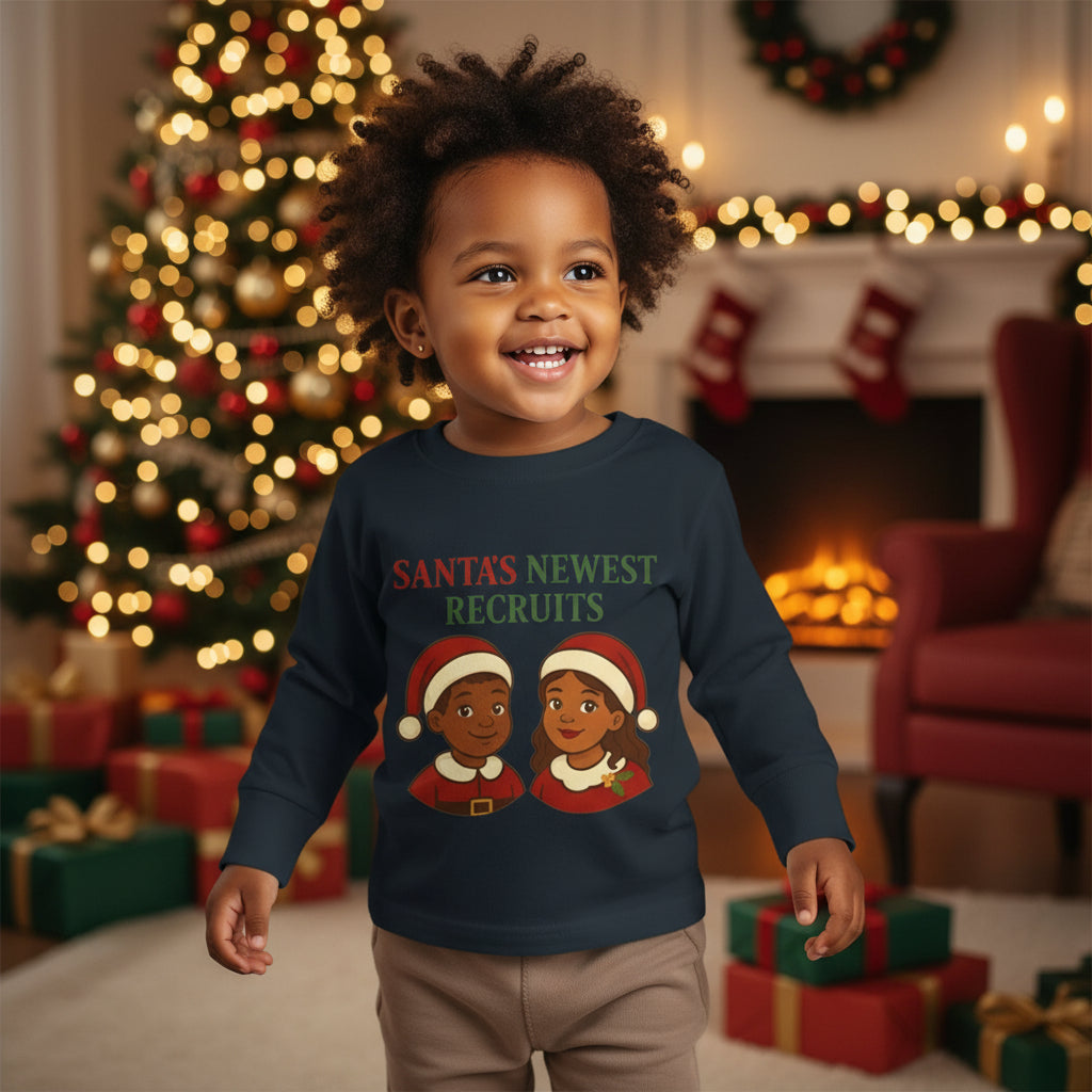 Mini Claus Toddler Long Sleeve Tee - Twin Christmas Shirt