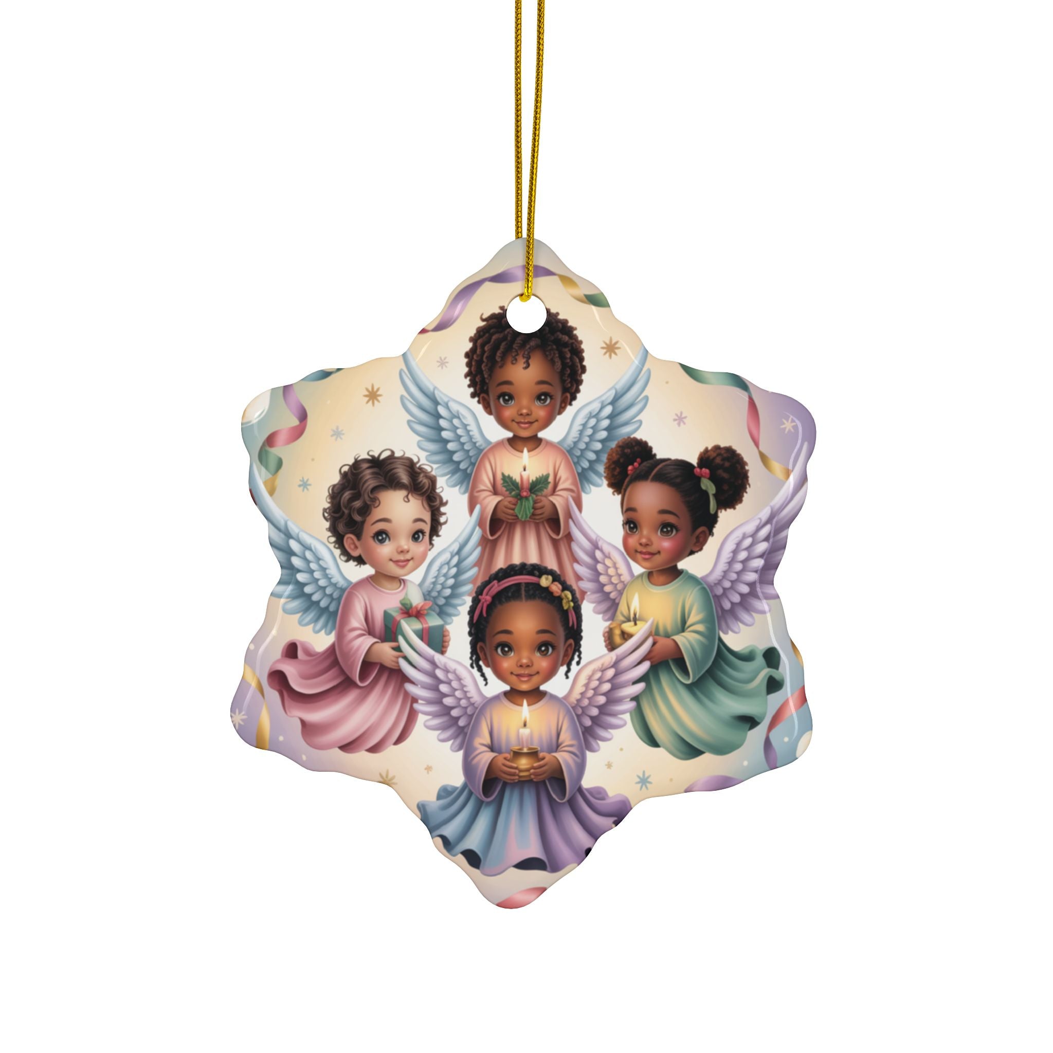 Black Angels - Ceramic Ornament (Whimsical)l Double Sided