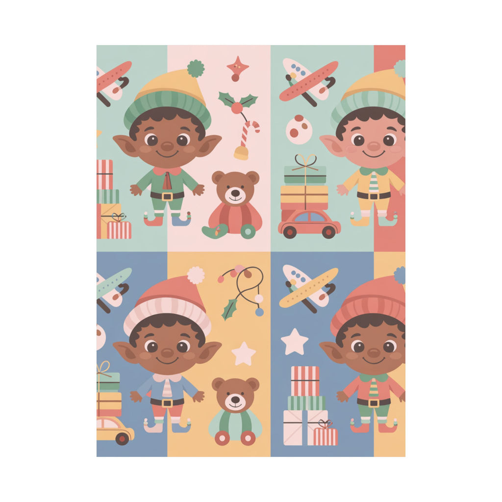 Black Elf Boys Matte Vertical Poster - Holiday Home Decor